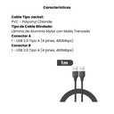 Cable StarTec Negro USB 2.0 Alta Velocidad Macho a Macho 1m