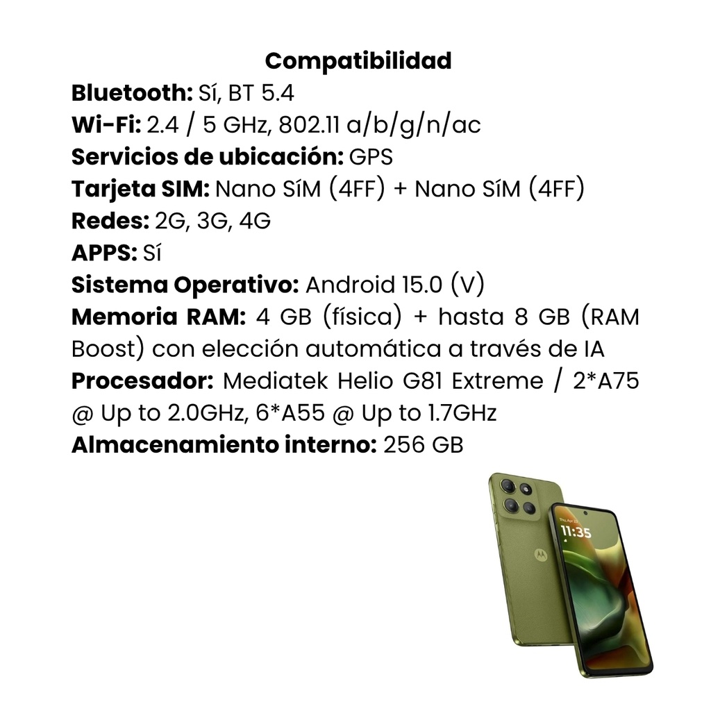 Celular Motorola G15 4GB/256GB - Verde