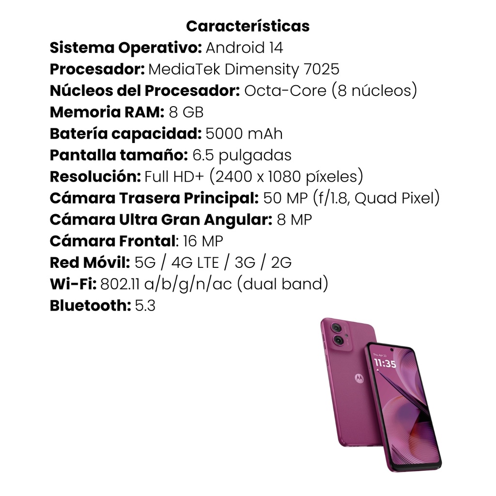 Celular Motorola G55 8GB/256GB - Rosado