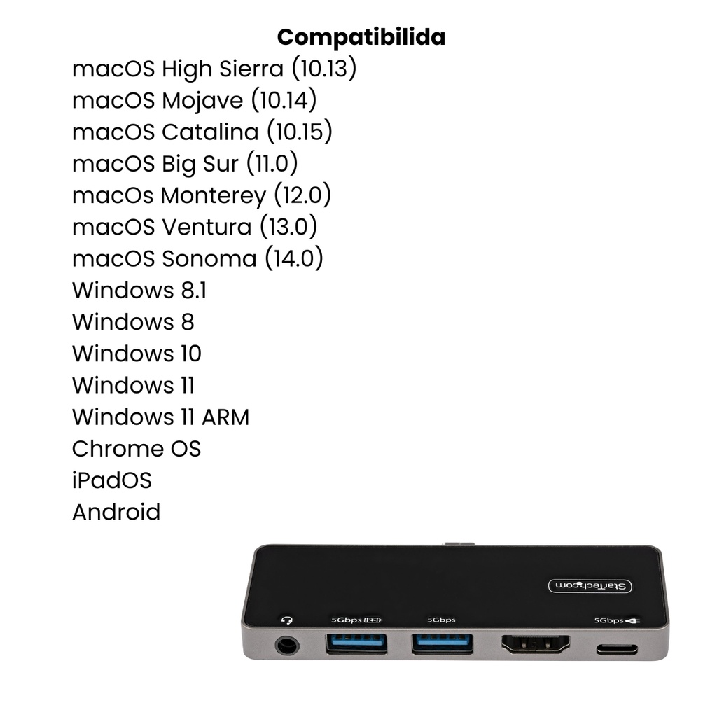 USB C Multiport Adapter - 4K HDMI/PD/USB