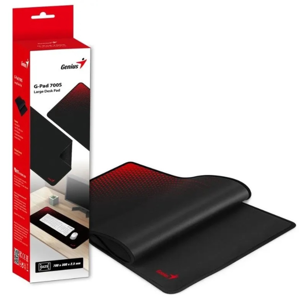 Pad Mouse Genius G-Pad 700S, Tamaño XL, 30 x 70 cm, Color Negro/Rojo