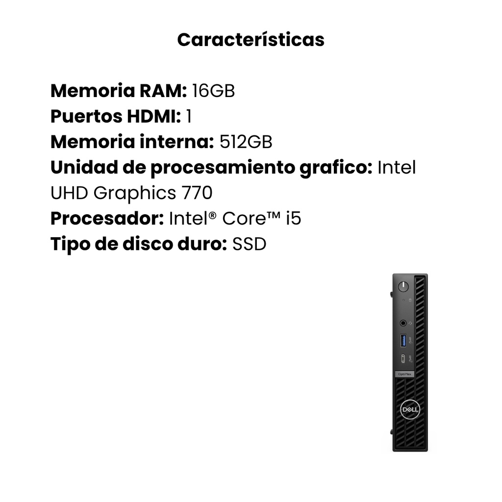 Computador Dell OptiPlex 7020 MFF i7 16GB 512GB W11 Pro