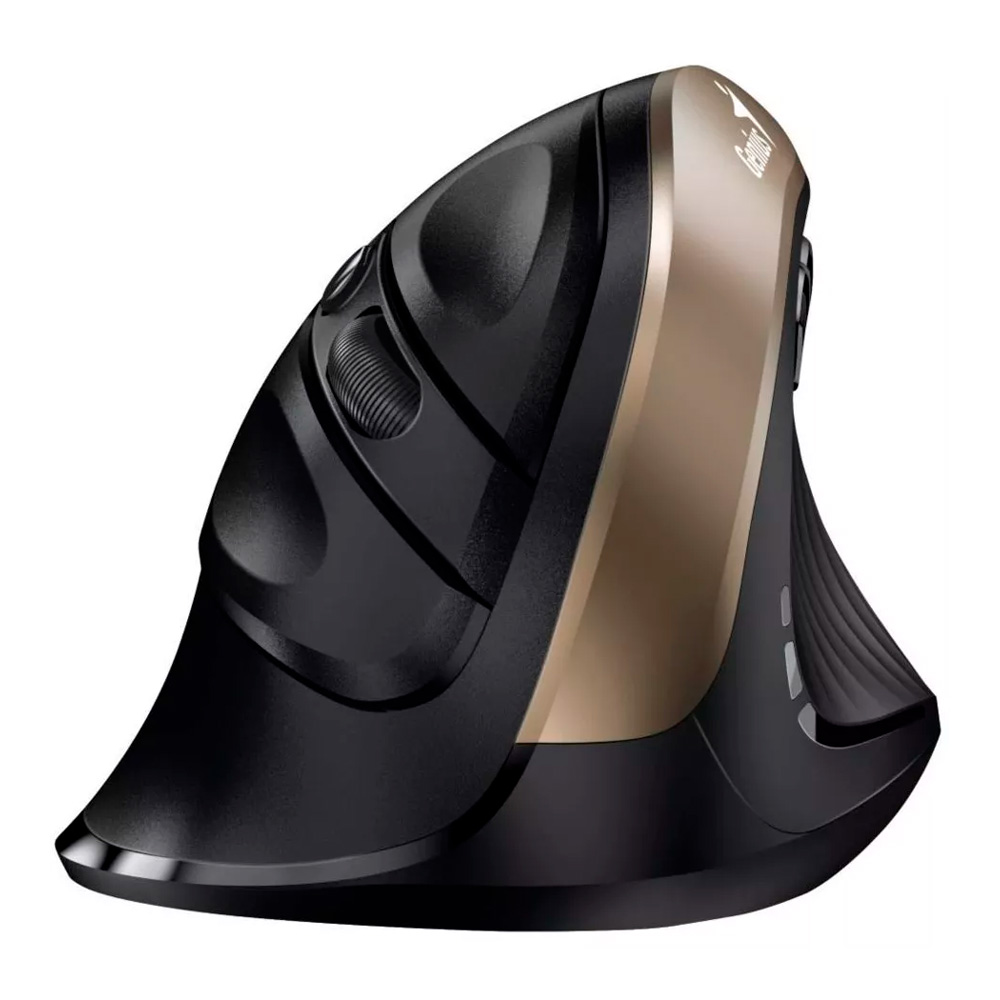 Additional Image for Mouse GENIUS Ergo  8250 Dorado Tipo: Optico/Botones: 6/Resolucion: 800 / 1200 / 1600 DPI/Interfaz: 2.4 GHz/Puerto USB/Alcance: 10 metros (sin interrumpir)/Alimentacion: 1 pila AA (incluida)/Medidas: 111.2 x 78.3 x 73.8 mm/Peso: 97 gr