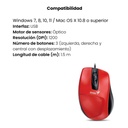 Mouse Alámbrico Genius Ergonómico DX-150X USB Rojo
