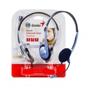 Audífono Diadema Genius HS-02B 2 Plug 3.5mm Azul-Negro
