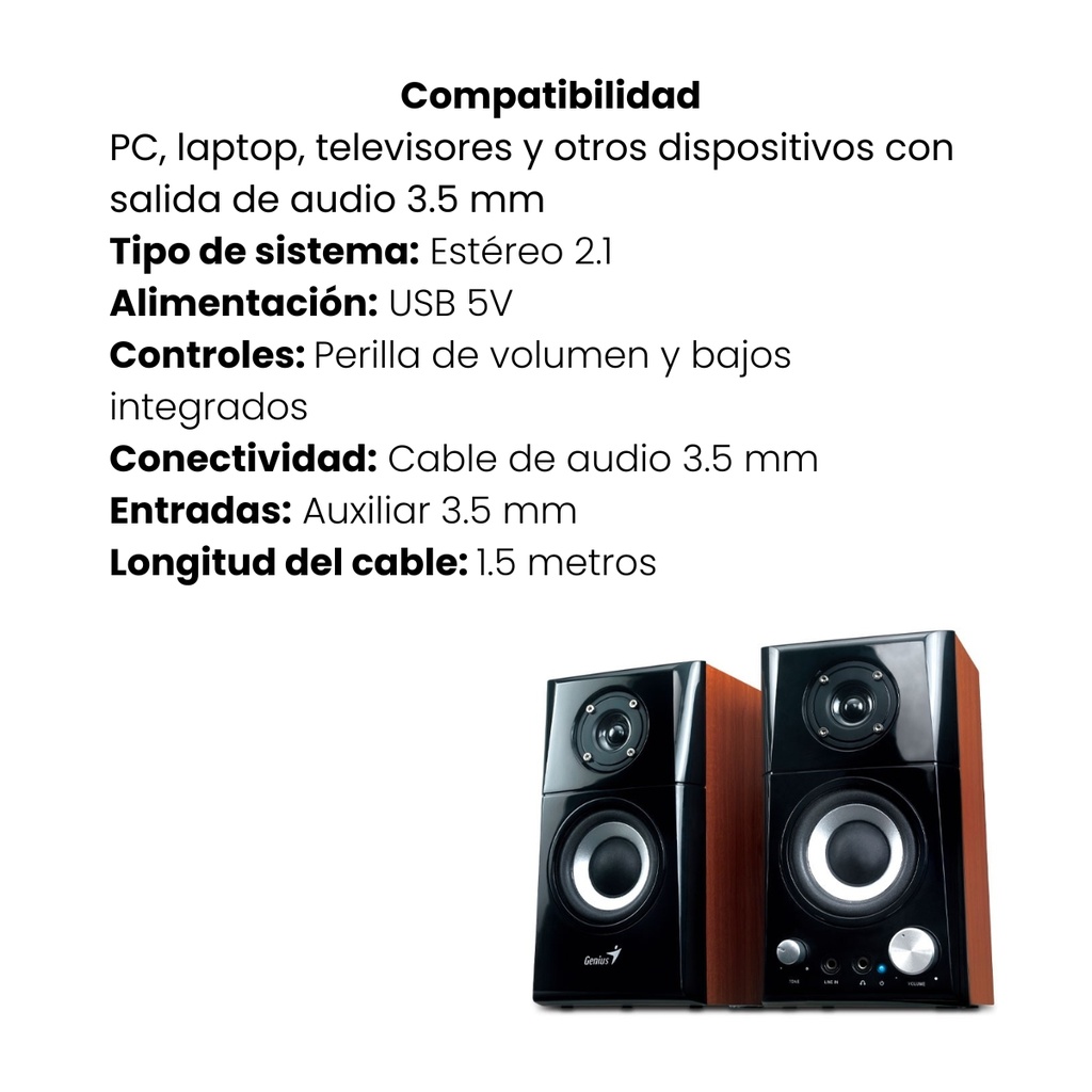 Parlante Genius Total Output Power 16 Watts RMS