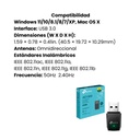Mini Adaptador USB TPLINK Inalámbrico Doble Banda AC1300 - Negro