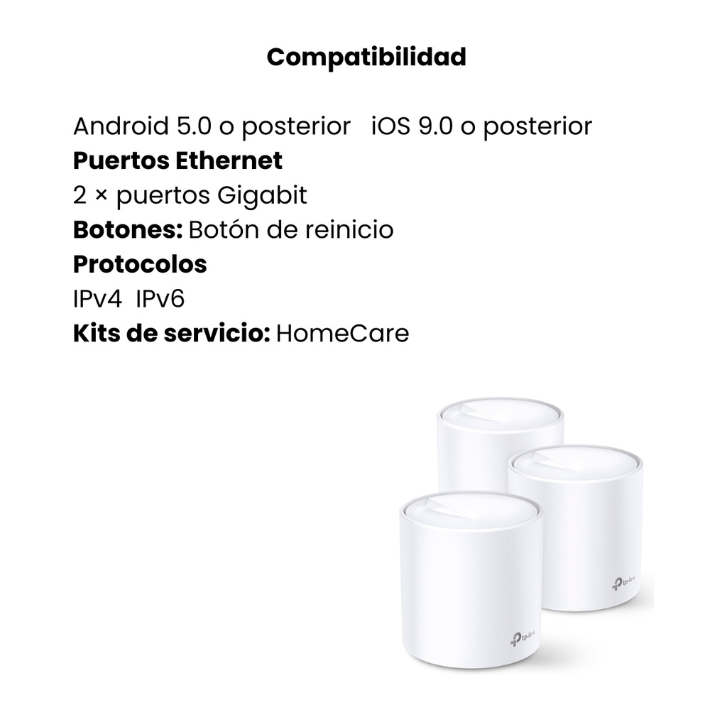 Sistema WiFi TP-LINK 6 Mesh Para Toda La Casa AX1800