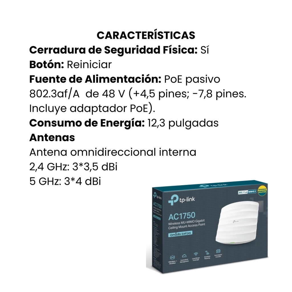 Punto de Acceso Gigabit Inalámbrico de Doble Banda Ac1750 Blanco