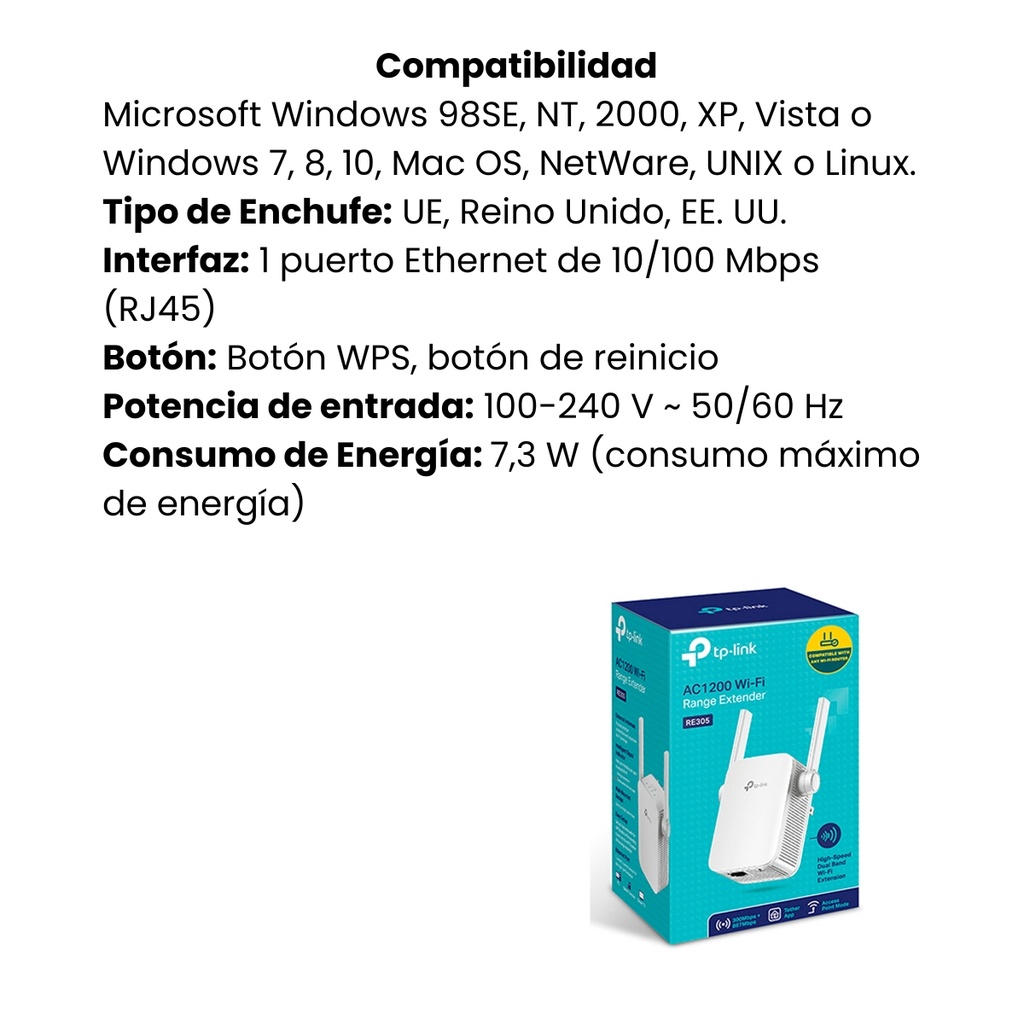 Extensor De Rango TPLINK Inalámbrico 2 Antenas Externas