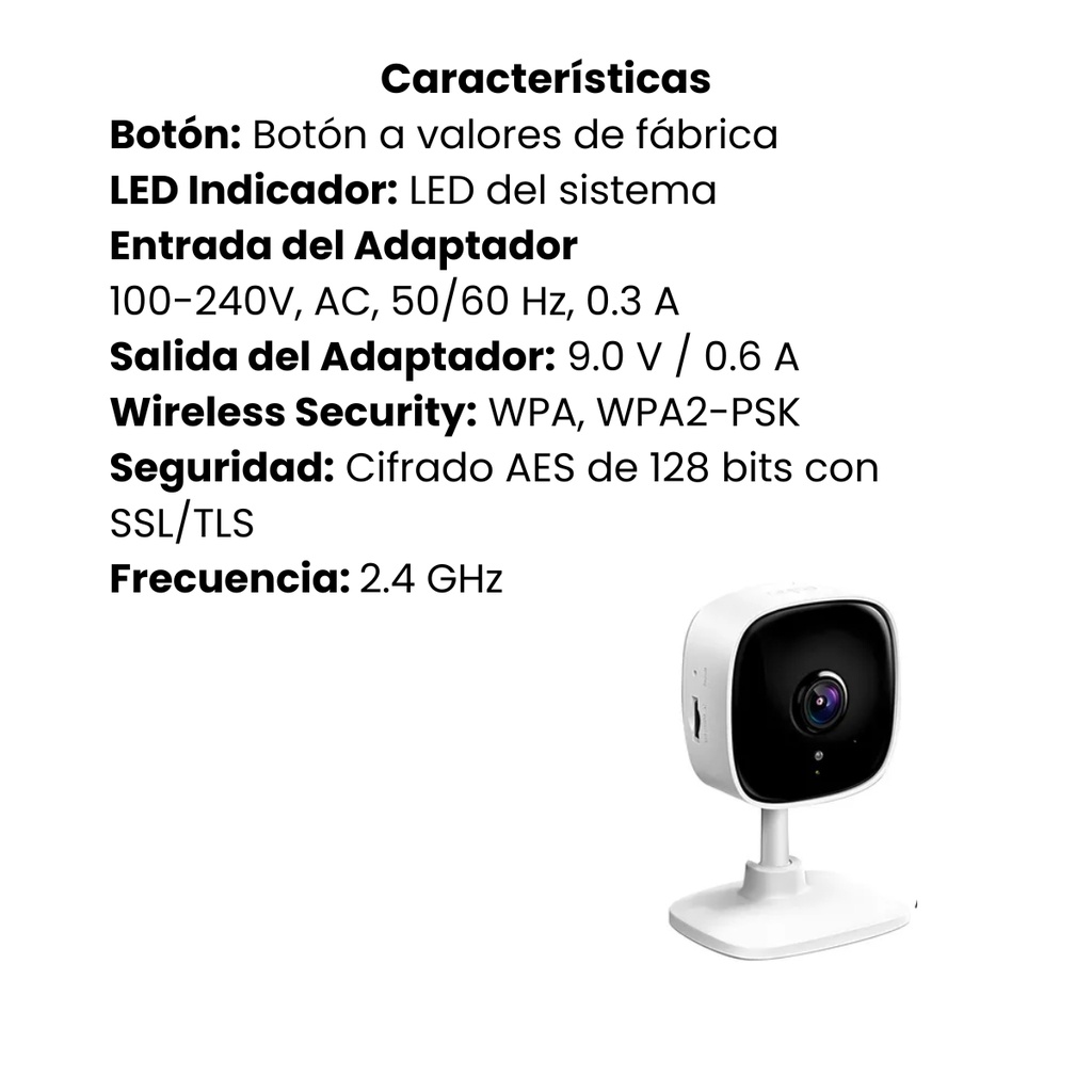 Tp-link, Cámara Seguridad Wifi Alarma 3mp Audio, Tapo C110 - Blanco