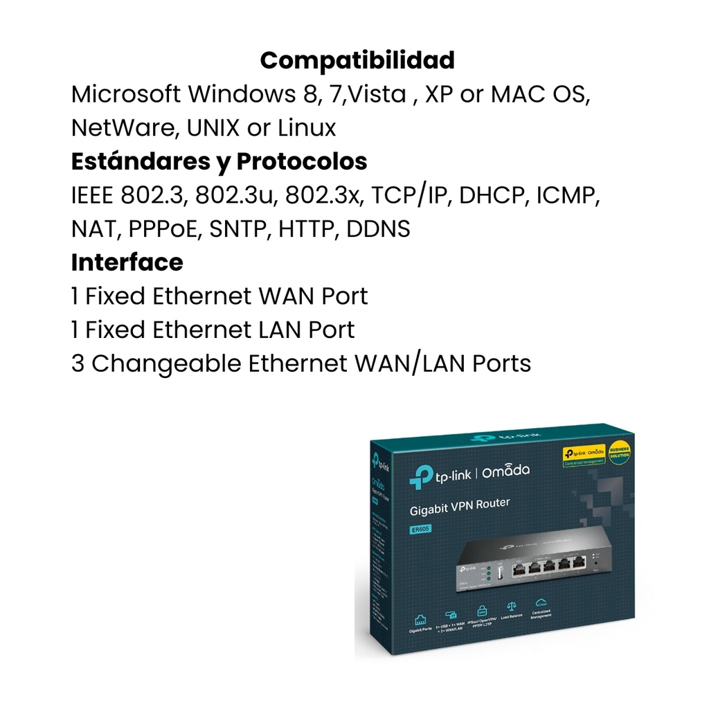 Router TP-LINK Balance de Carga Hasta 4 Puertos WAN - Negro