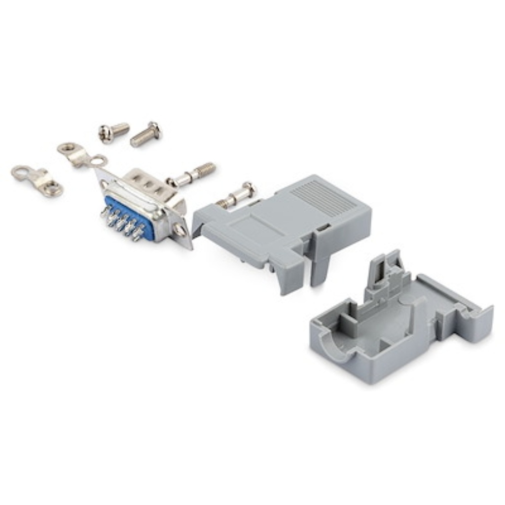 Conector D-SUB DB9 Serial Macho Ensamblado Con Carcasa Plástica Garantía De Por Vida