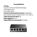 Switch TP-LINK PoE de escritorio de 5 puertos