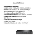 Switch TP-LINK NO Administrable 48 Puertos RJ45 de 10/100/1000Mbps - Negro