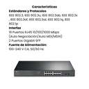 Switch TPLINK de 16 puertos PoE + RJ45