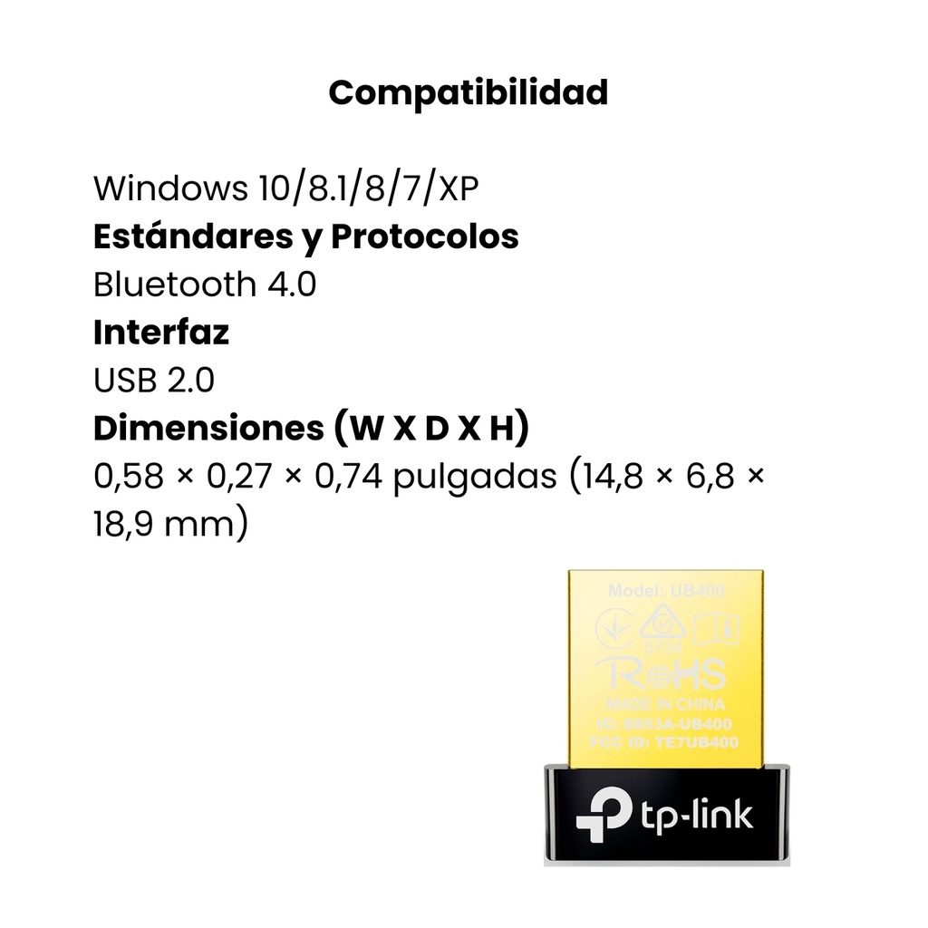 ADAPTADOR USB TP-LINK NANO BLUETOOTH 4.0