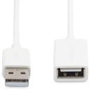 Cable StarTech Extensor USB-A 2.0 Macho/Hembra, Color Blanco, 3 mts Garantía De Por Vida