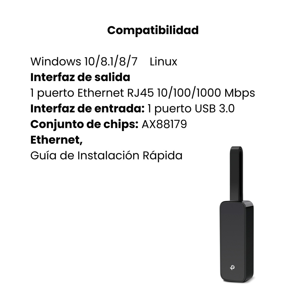 Adaptador de red TP-LINK USB 3.0 a Gigabit Ethernet