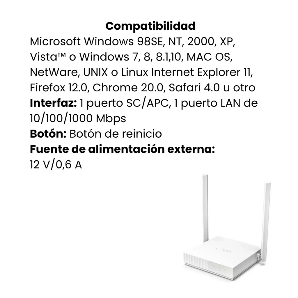Router TP-LINK GPON VoIP Gigabit Inalámbrico N a 300Mbps