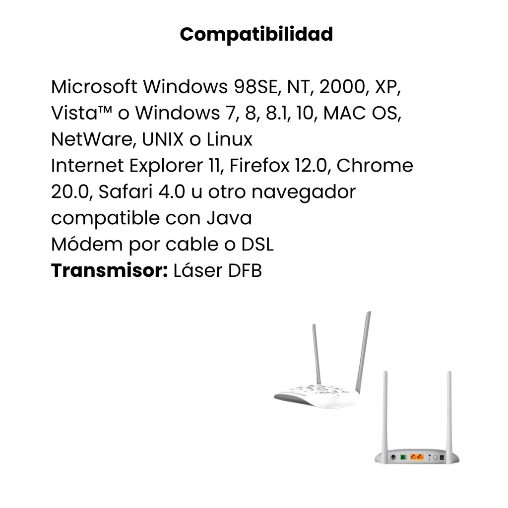Router TP-LINK GPON VoIP Gigabit Inalámbrico N a 300Mbps