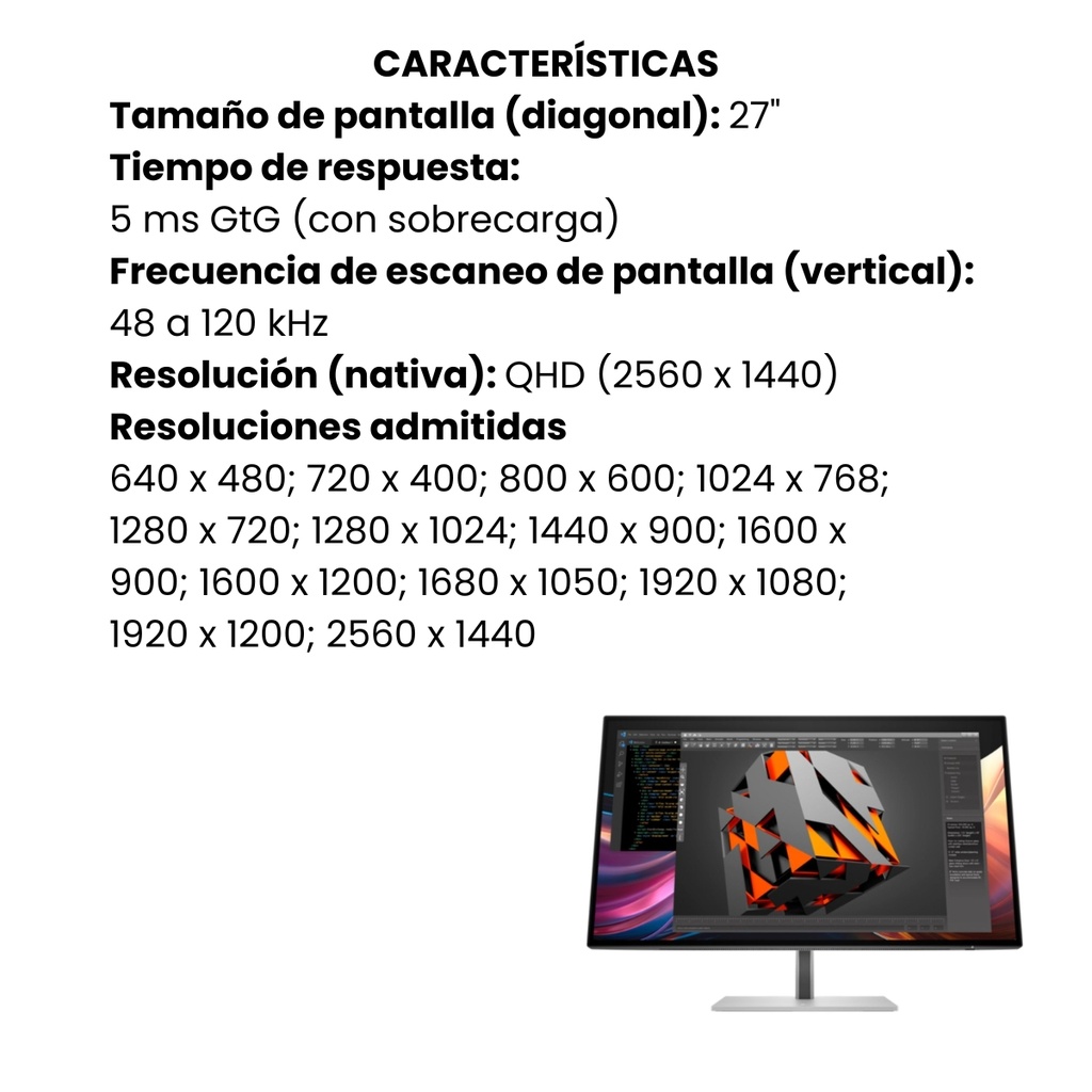Monitor HP Pro 27" QHD 1