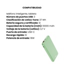 Batería Trust Portátil Externa Redoh 10.000 mAh Carga Rápida Color Verde 
