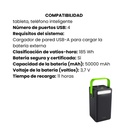 Batería Trust Portátil Redoh 50.000 mAh Carga Rápida Color Negro Con Verde 
