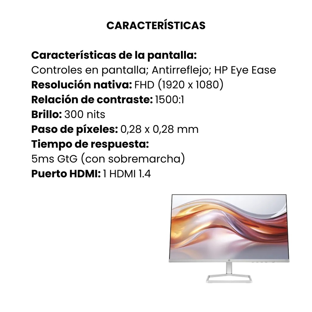 Monitor Serie 5 HP 524sf de 60,5 cm 23.8", FHD (94C17AA)