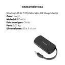 Hub Targus Negro 4 Puertos USB 2.0 Conectividad Expandida 