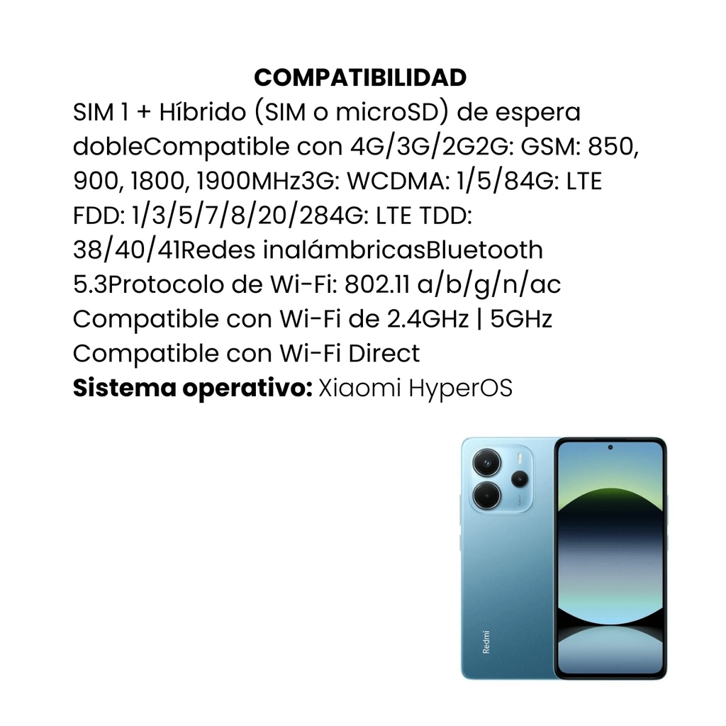 Celular Xiaomi Redmi Note 14 Ocean Blue 6 RAM 128 (Colombia)