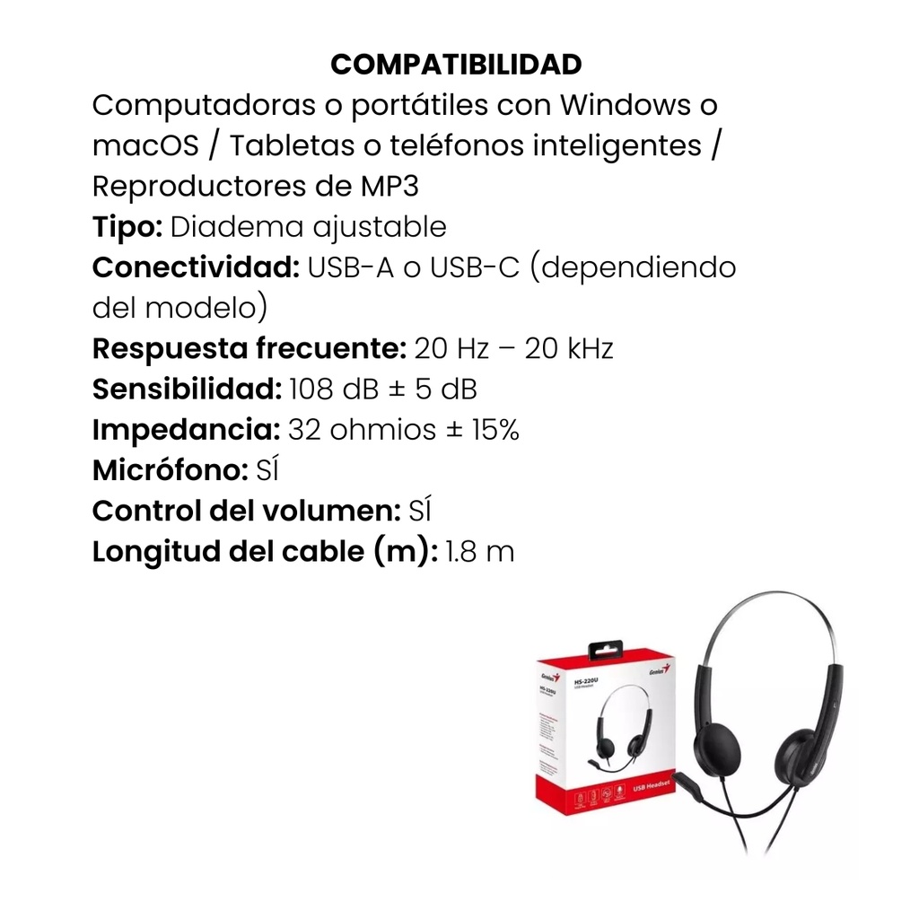 DIADEMA GENIUS USD HS-220U