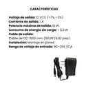 Fuente de Voltaje AC/DC, 12V 1Amperio, Certificado UL