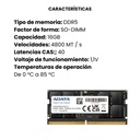 MEMORIA RAM PARA PORTÁTIL ADATA 16GB DDR5 4800 Mt/s
