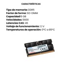 MEMORIA RAM PARA PORTÁTIL ADATA 16GB DDR5 5600MHz