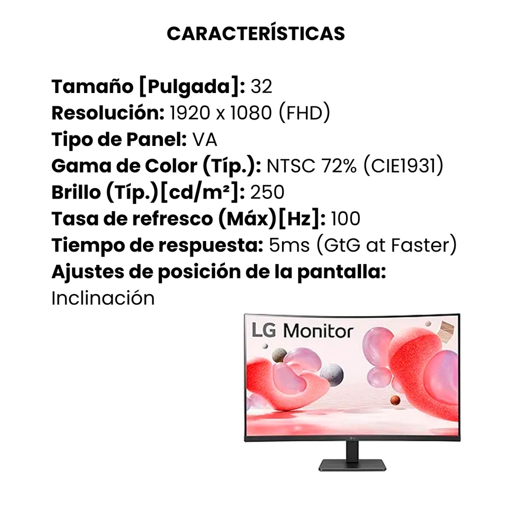 Monitor curvo de 31.5” Full HD 32MR50C-B