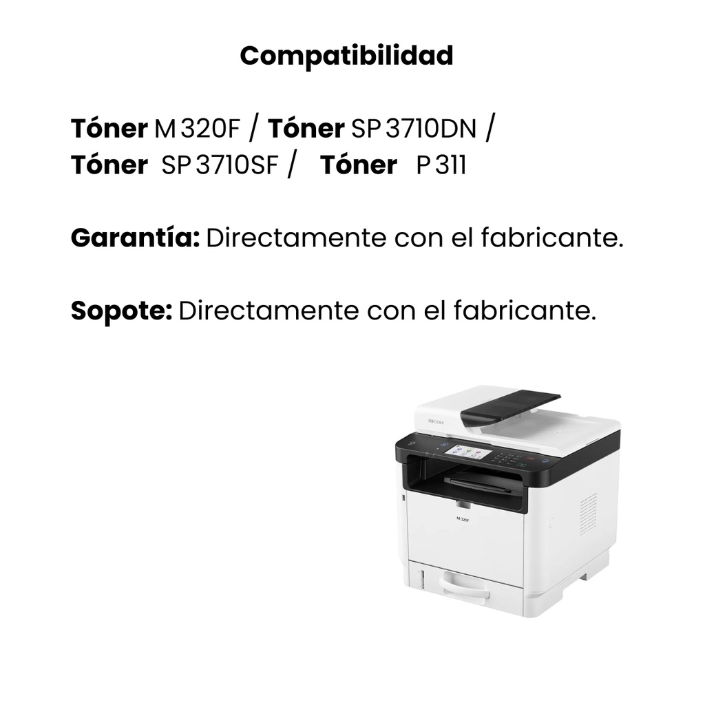 Combo RICOH Multifunción Mono M 320F + TÓNER