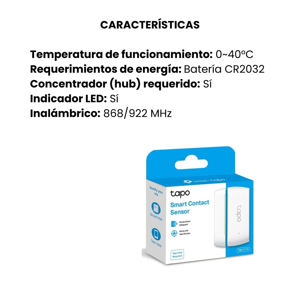 Sensor TP-LINK De Contacto Inteligente Para Puerta Y Ventana