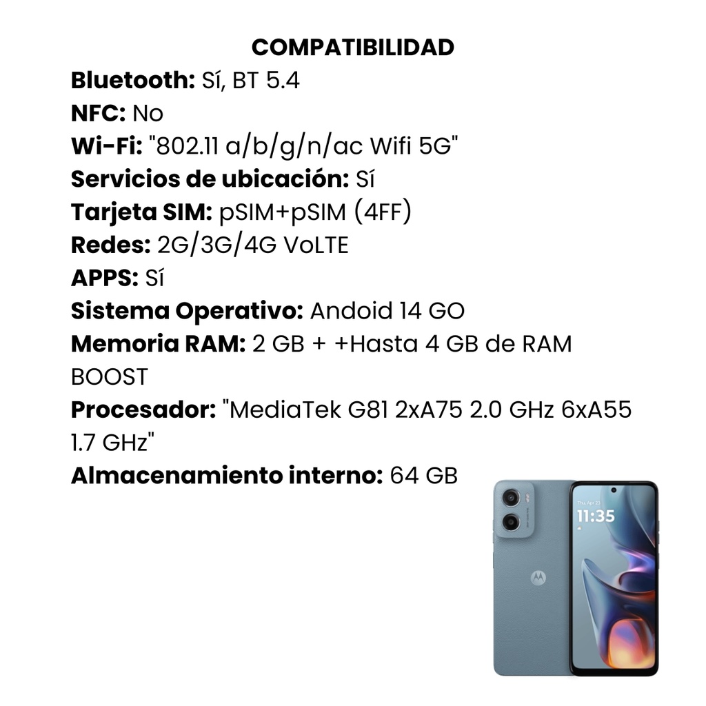 Moto E15 2GB/64GB Quarry Blue