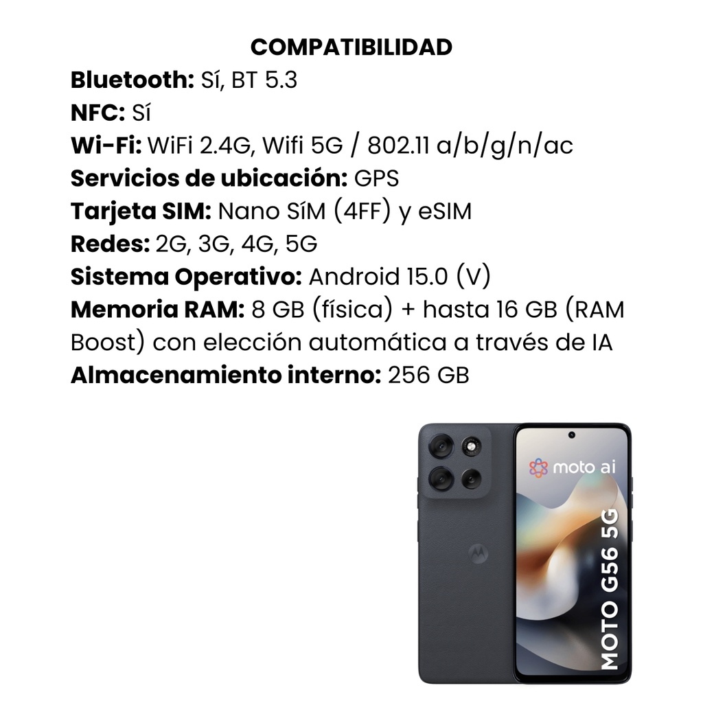 Moto G56 5G 8GB/256GB Azul Marino