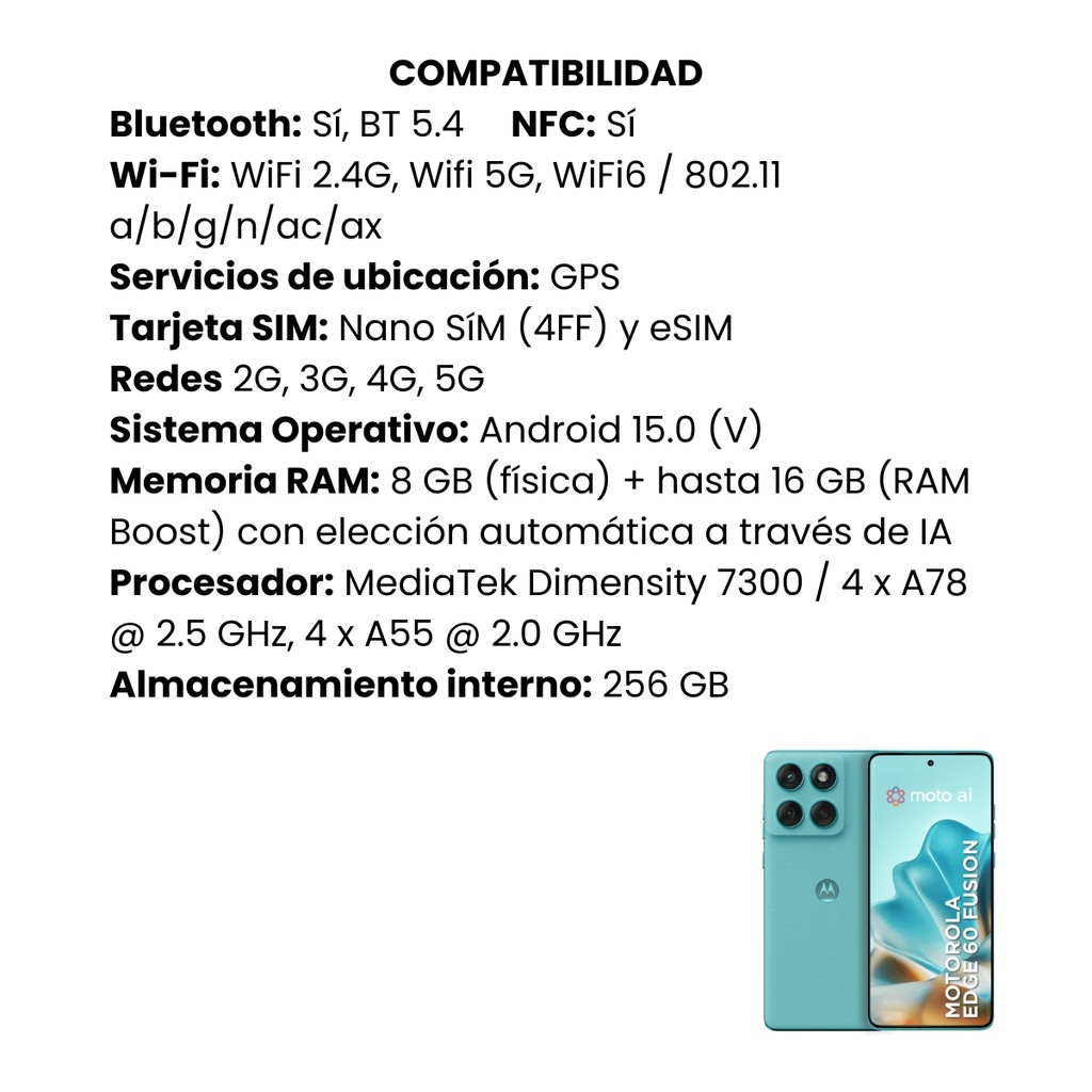 Moto Edge 60 Fusion 8GB/256GB Verde
