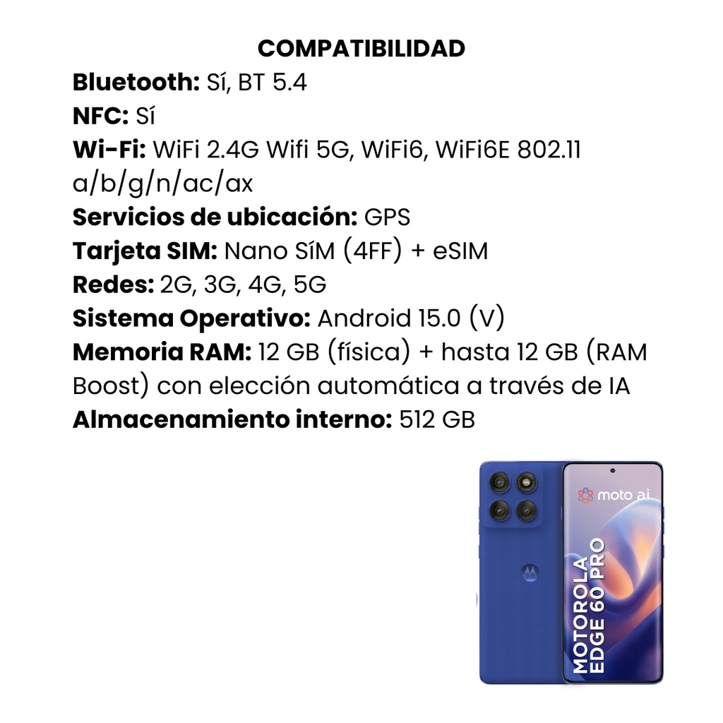 Moto Edge 60 Pro 12GB/512GB Cobalto