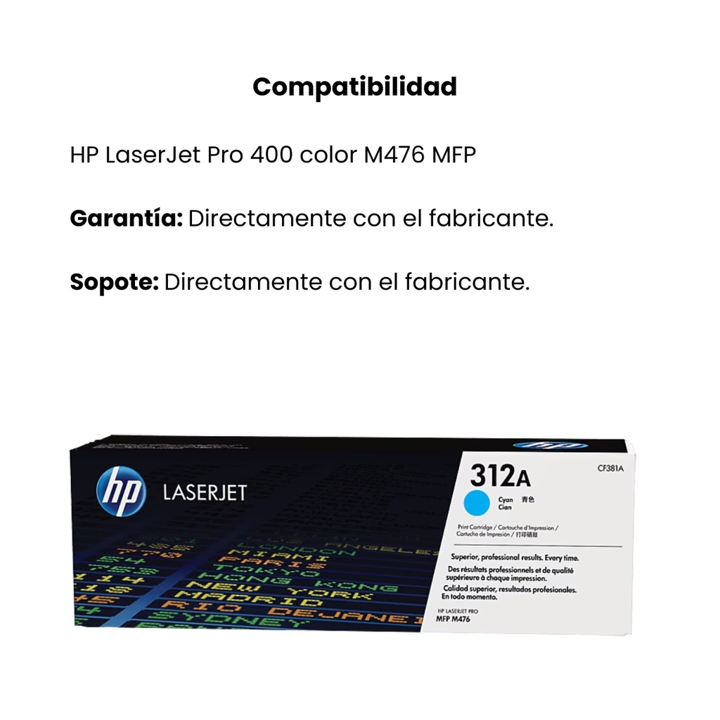 HP 312A Cyan LaserJet Toner Cartridge           