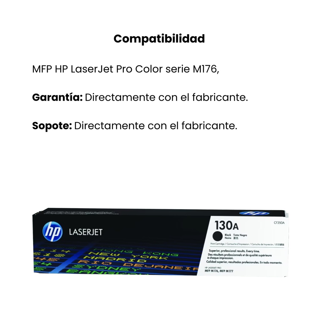 Cartucho Original de Tóner HP 130a Negro, 1.300 Páginas