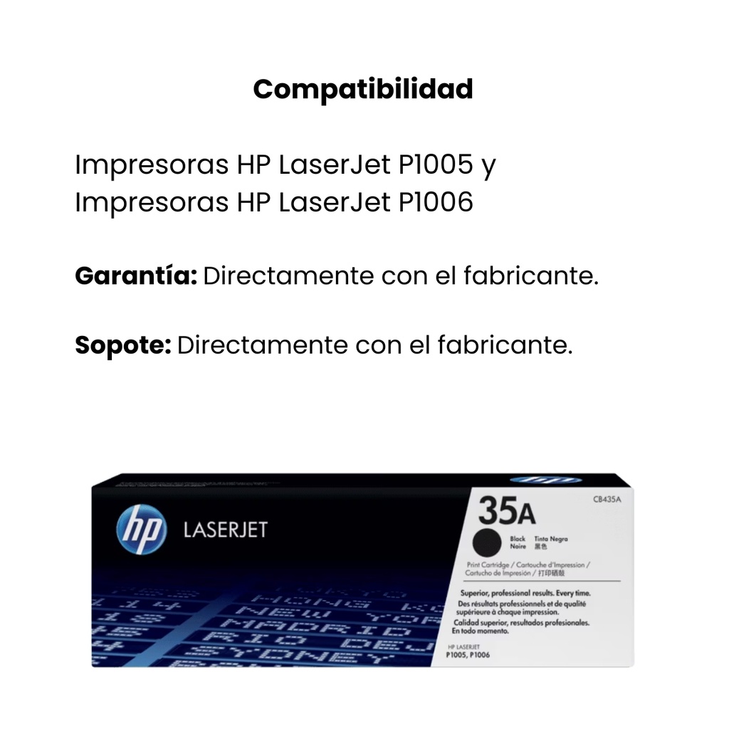 Cartucho Original de Tóner HP 35A Negro