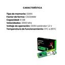 Memoria Ram Adata Portatil para portatil 8gb AD4S266638G19-S