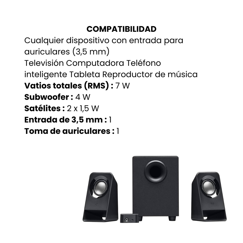 Parlante Logitech Z213 Parlantes 2.1 con Subwoofer y Sonido Potente