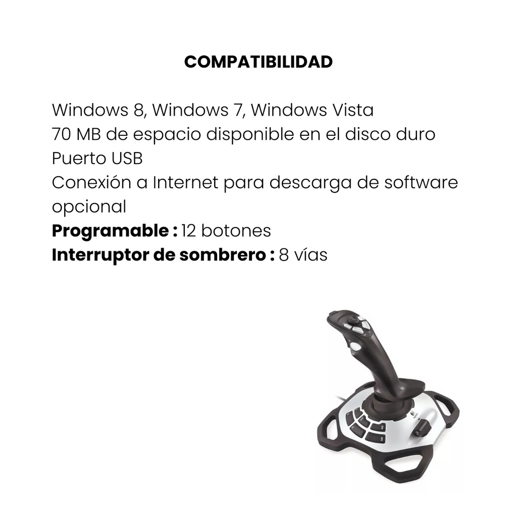 MANDO PARA VIDEOJUEGOS LOGITECH EXTREME 3D PROD NEGRA