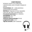 Diadema STAR TEC Alámbricos USB Con Micrófono Negro