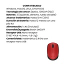 Mouse Inalámbrico Logitech M170 Rojo con Conexión USB